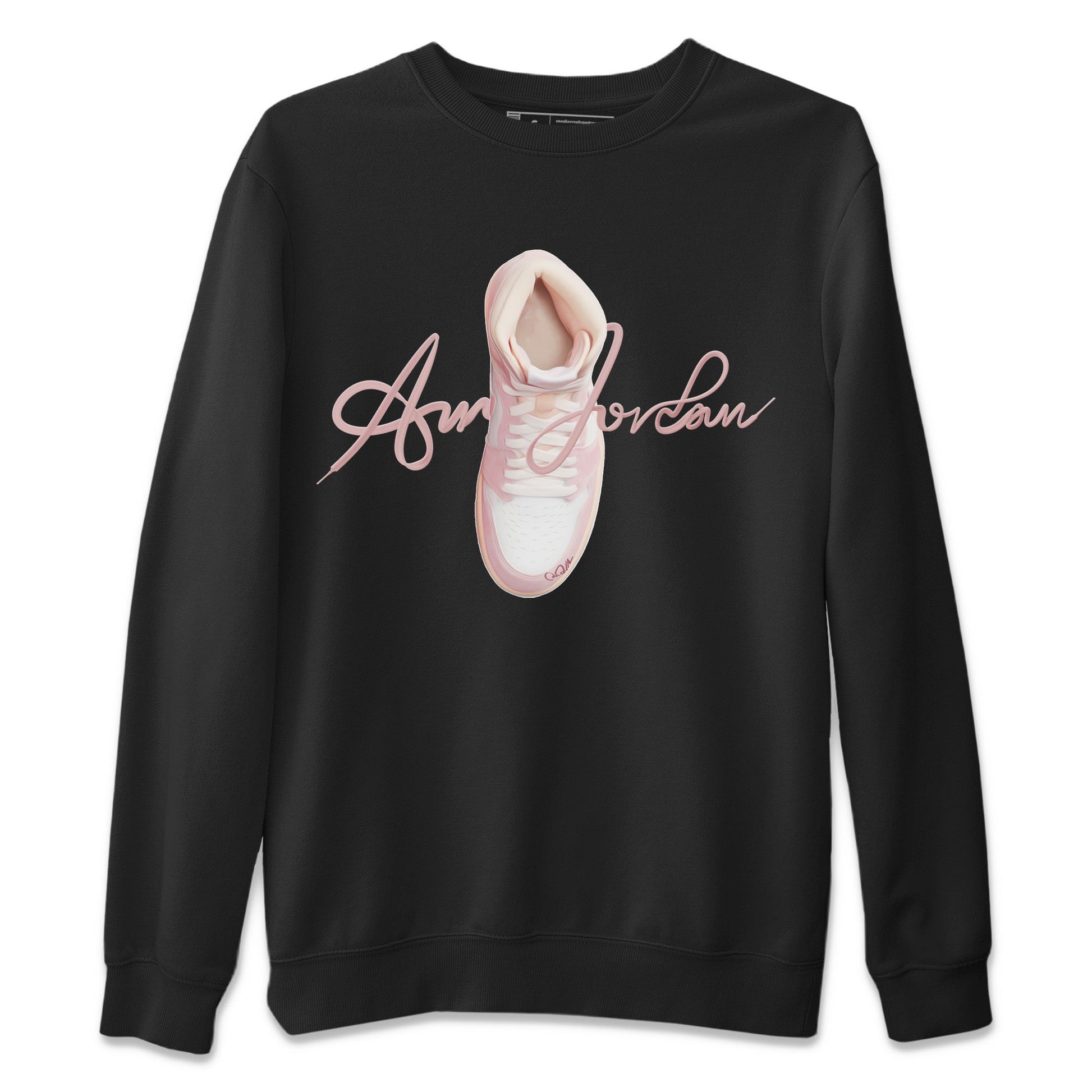AJ1 Retro High OG Washed Pink Sneaker Match Tees Caligraphy Shoe Lace Sneaker Tees AJ1 Retro High OG Washed Pink Sneaker Release Tees Unisex Shirts Black 2