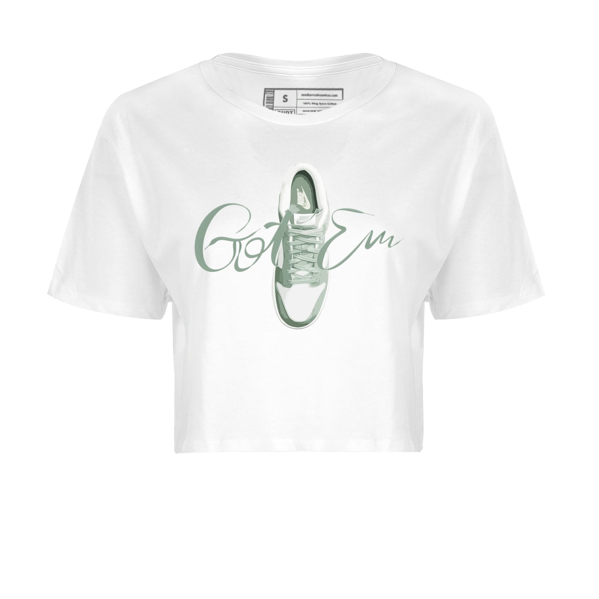 Dunk Mica Green Sneaker Match Tees Caligraphy Shoe Lace Sneaker Tees Dunk Low Mica Green Sneaker Release Tees Women's Shirts White 2