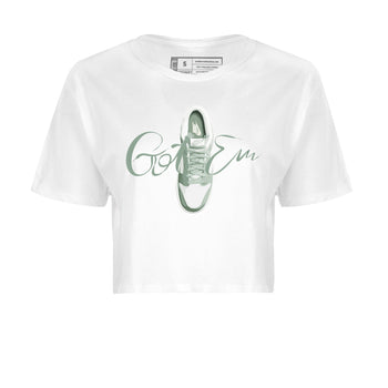 Dunk Mica Green Sneaker Match Tees Caligraphy Shoe Lace Sneaker Tees Dunk Low Mica Green Sneaker Release Tees Women's Shirts White 2