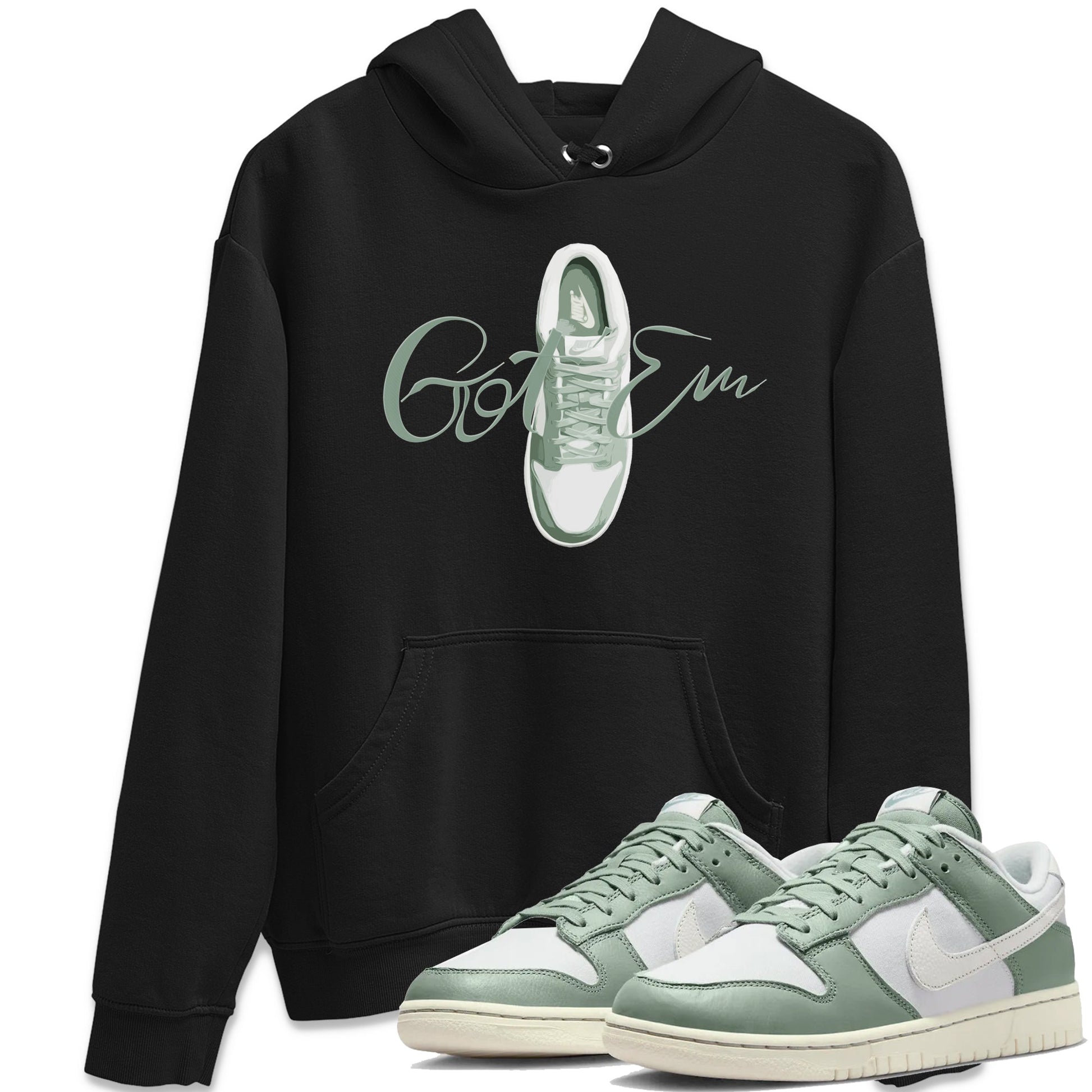 Dunk Mica Green Sneaker Match Tees Caligraphy Shoe Lace Sneaker Tees Dunk Low Mica Green Sneaker Release Tees Unisex Shirts Black 1