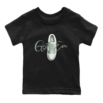 Dunk Mica Green Sneaker Match Tees Caligraphy Shoe Lace Sneaker Tees Dunk Low Mica Green Sneaker Release Tees Kids Shirts Black 2