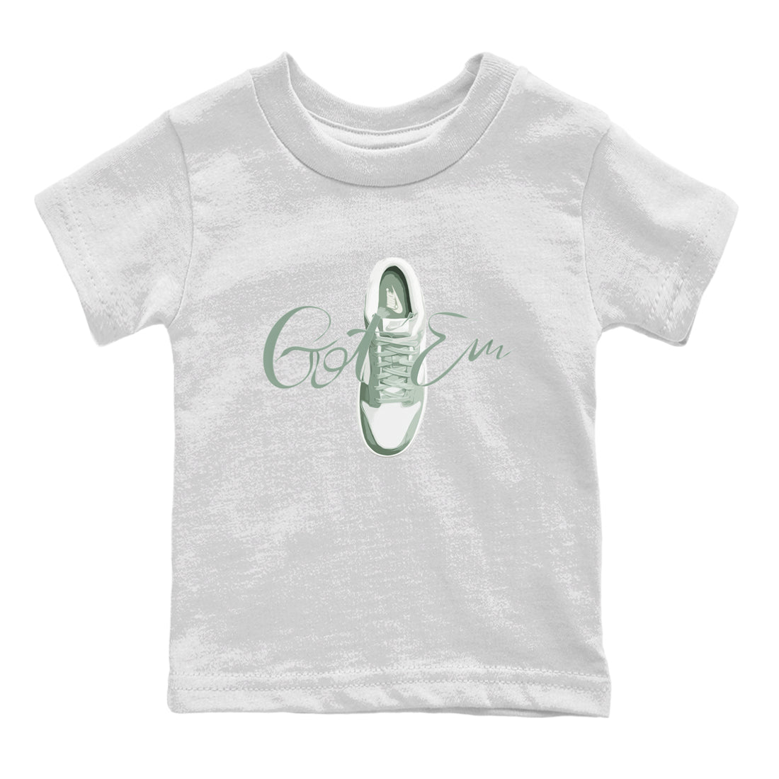 Dunk Mica Green Sneaker Match Tees Caligraphy Shoe Lace Sneaker Tees Dunk Low Mica Green Sneaker Release Tees Kids Shirts White 2