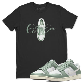Dunk Mica Green Sneaker Match Tees Caligraphy Shoe Lace Sneaker Tees Dunk Low Mica Green Sneaker Release Tees Unisex Shirts Black 1