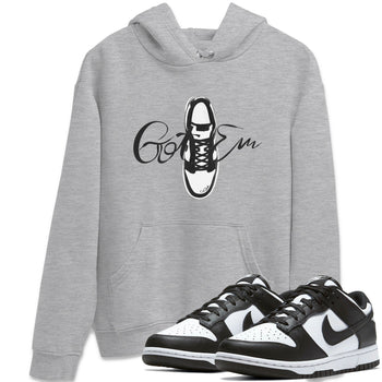 Dunk Panda Sneaker Match Tees Caligraphy Shoe Lace Sneaker Tees Dunk Low White Black SNRT Sneaker Release Tees Unisex Shirts Heather Grey 1