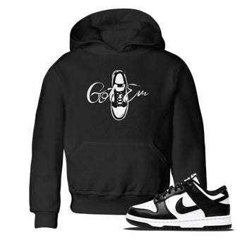 Dunk Panda Sneaker Match Tees Caligraphy Shoe Lace Sneaker Tees Dunk Low White Black SNRT Sneaker Release Tees Kids Shirts Black 1