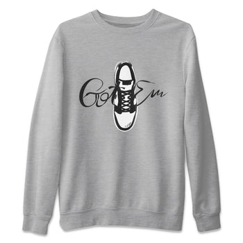 Dunk Panda Sneaker Match Tees Caligraphy Shoe Lace Sneaker Tees Dunk Low White Black SNRT Sneaker Release Tees Unisex Shirts Heather Grey 2