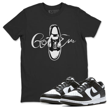 Dunk Panda Sneaker Match Tees Caligraphy Shoe Lace Sneaker Tees Dunk Low White Black SNRT Sneaker Release Tees Unisex Shirts Black 1