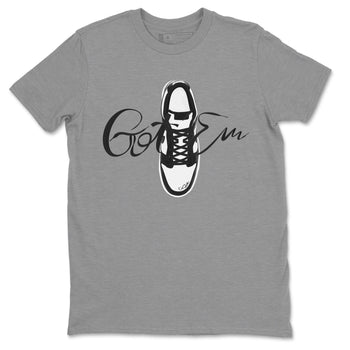 Dunk Panda Sneaker Match Tees Caligraphy Shoe Lace Sneaker Tees Dunk Low White Black SNRT Sneaker Release Tees Unisex Shirts Heather Grey 2