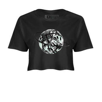 3s Green Glow shirt to match jordans Camo Basketball Planet sneaker tees Air Jordan 3 Green Glow SNRT Sneaker Release Tees Black 2 crop length shirt