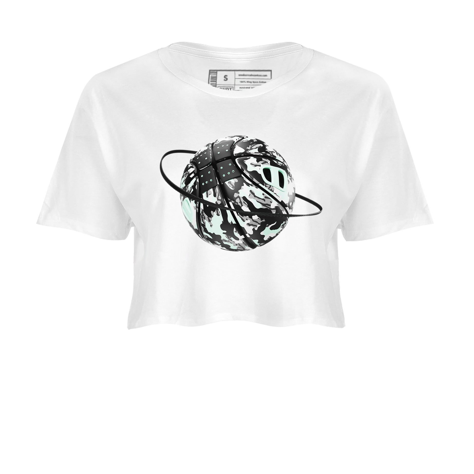 3s Green Glow shirt to match jordans Camo Basketball Planet sneaker tees Air Jordan 3 Green Glow SNRT Sneaker Release Tees White 2 crop length shirt