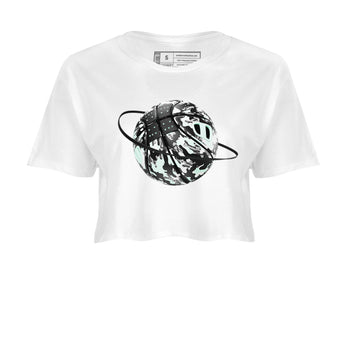 3s Green Glow shirt to match jordans Camo Basketball Planet sneaker tees Air Jordan 3 Green Glow SNRT Sneaker Release Tees White 2 crop length shirt