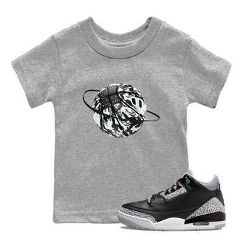 3s Green Glow shirt to match jordans Camo Basketball Planet sneaker tees Air Jordan 3 Green Glow SNRT sneaker release tees baby toddler Heather Grey 1 cotton Shirt