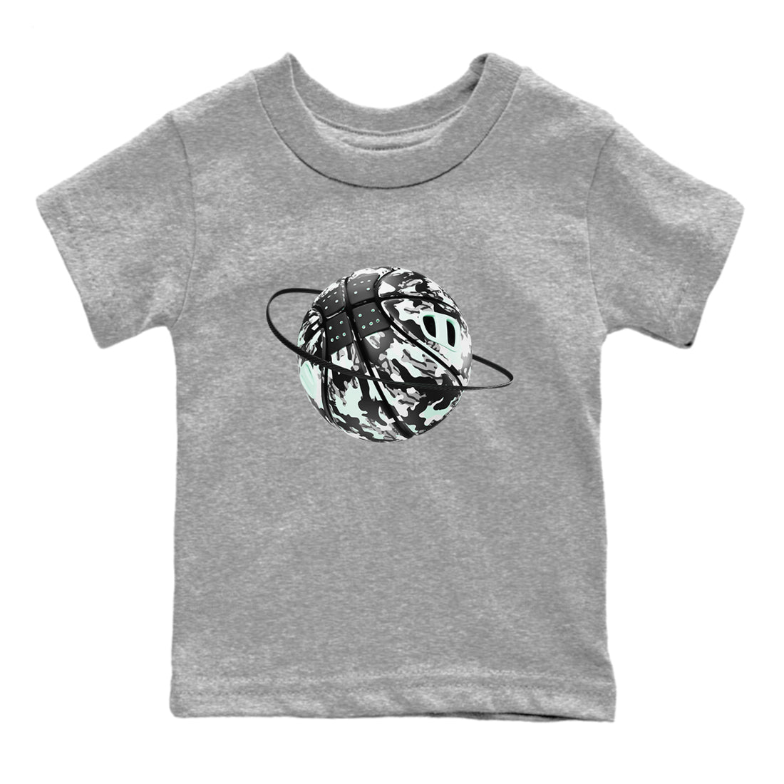 3s Green Glow shirt to match jordans Camo Basketball Planet sneaker tees Air Jordan 3 Green Glow SNRT sneaker release tees baby toddler Heather Grey 2 cotton Shirt