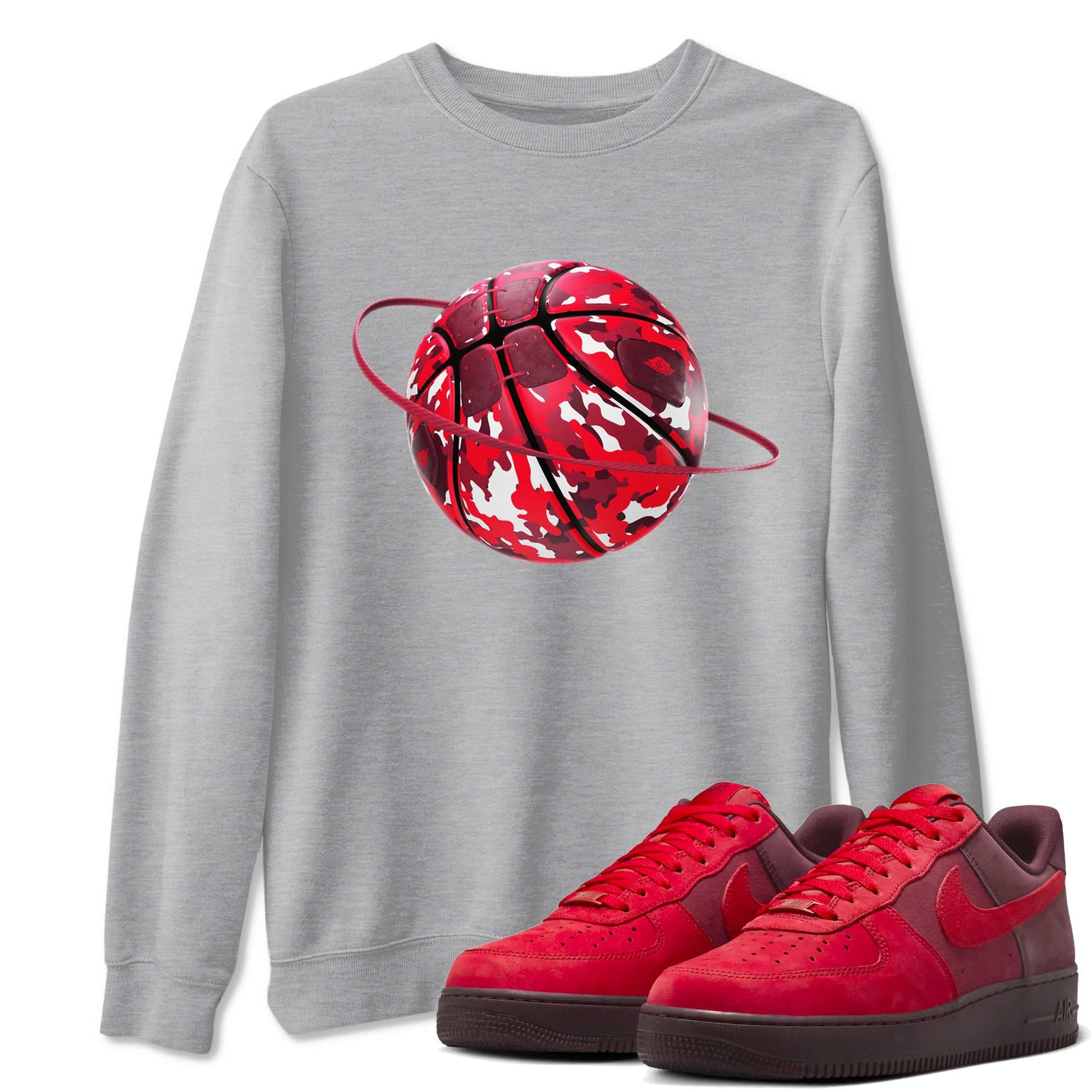 Air Force 1 Layers of Love shirt to match jordans Camo Basketball Planet sneaker tees af1 Layers of Love SNRT Sneaker Release Tees unisex cotton Heather Grey 1 crew neck shirt