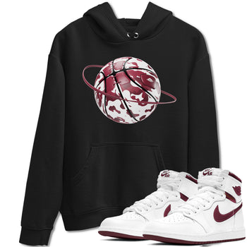 1s Metallic Burgundy shirt to match jordans Camo Basketball Planet sneaker tees AJ1 Metallic Burgundy SNRT Sneaker Release Tees Unisex Black 1 T-Shirt