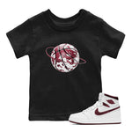 1s Metallic Burgundy shirt to match jordans Camo Basketball Planet sneaker tees AJ1 Metallic Burgundy SNRT Sneaker Release Tees Baby Toddler Black 1 T-Shirt