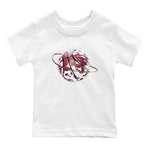 1s Metallic Burgundy shirt to match jordans Camo Basketball Planet sneaker tees AJ1 Metallic Burgundy SNRT Sneaker Release Tees Baby Toddler White 2 T-Shirt