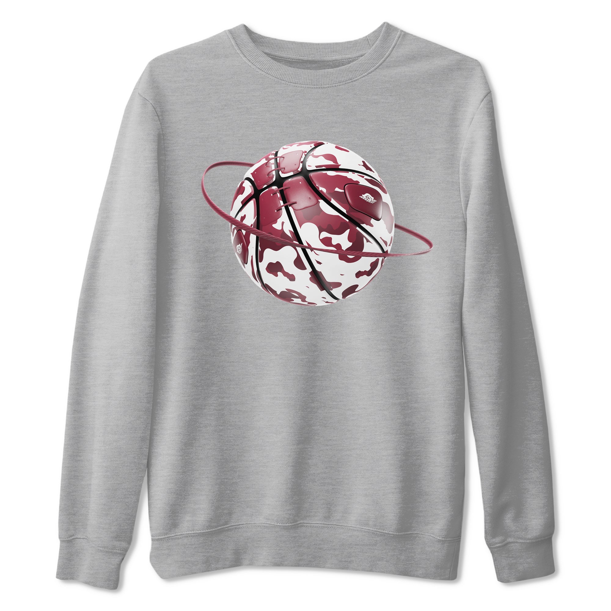 1s Metallic Burgundy shirt to match jordans Camo Basketball Planet sneaker tees AJ1 Metallic Burgundy SNRT Sneaker Release Tees Unisex Heather Grey 2 T-Shirt