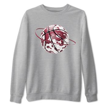 1s Metallic Burgundy shirt to match jordans Camo Basketball Planet sneaker tees AJ1 Metallic Burgundy SNRT Sneaker Release Tees Unisex Heather Grey 2 T-Shirt