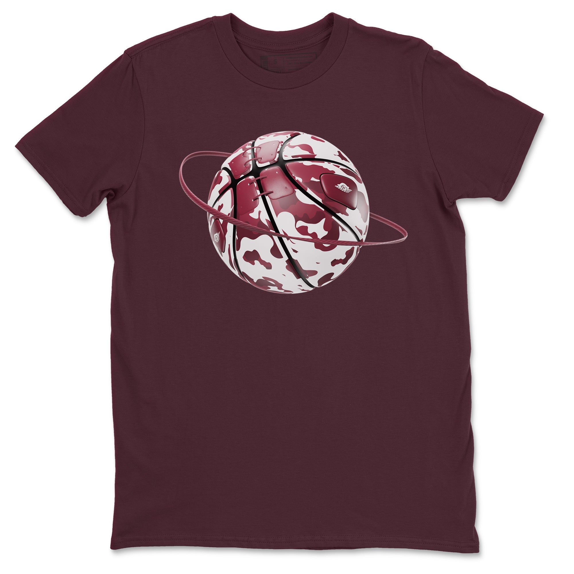 1s Metallic Burgundy shirt to match jordans Camo Basketball Planet sneaker tees AJ1 Metallic Burgundy SNRT Sneaker Release Tees Unisex Maroon 2 T-Shirt