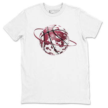1s Metallic Burgundy shirt to match jordans Camo Basketball Planet sneaker tees AJ1 Metallic Burgundy SNRT Sneaker Release Tees Unisex White 2 T-Shirt