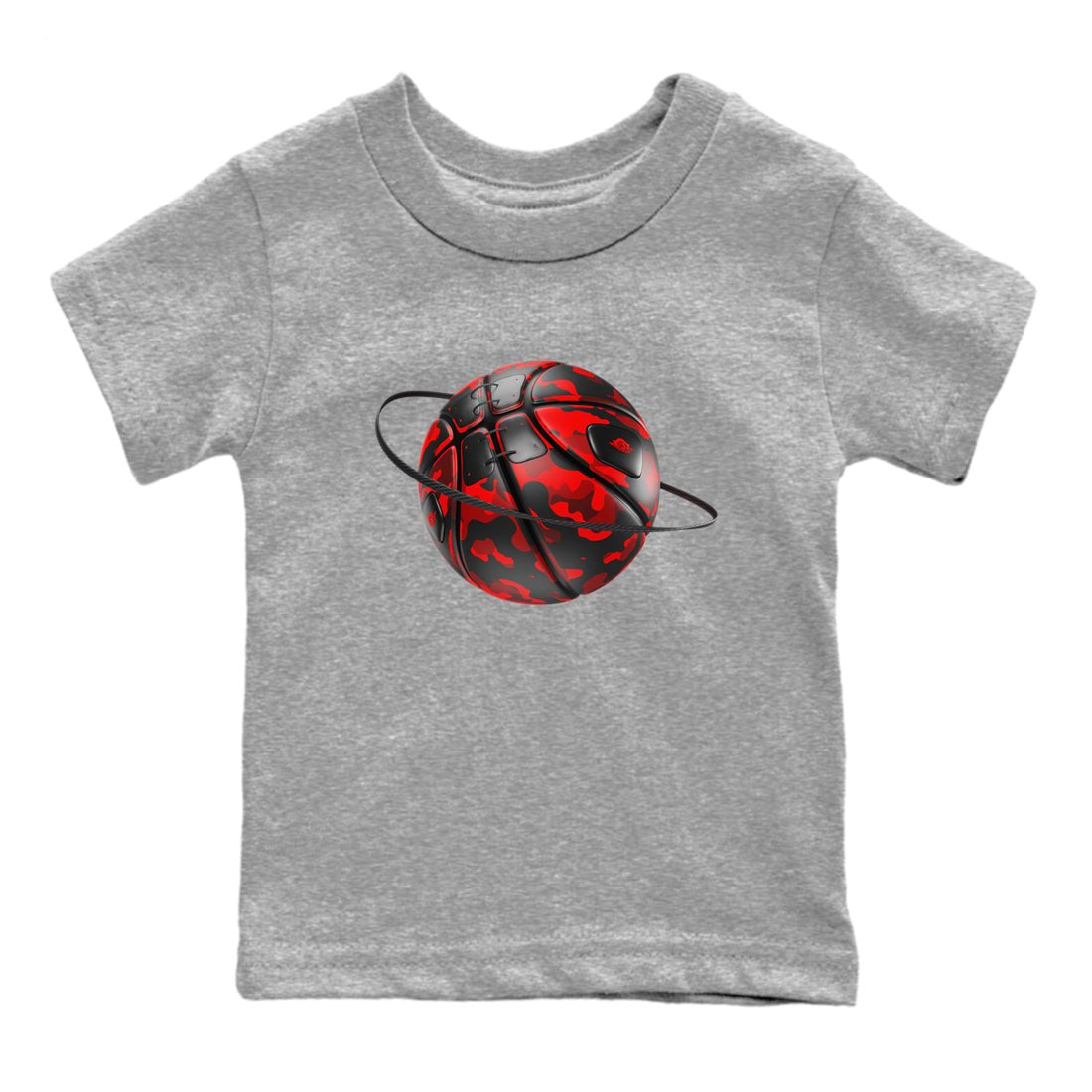 Air Jordan 1 Satin Bred shirt to match jordans Camo Basketball Planet sneaker tees AJ1Satin Bred SNRT Sneaker Release Tees Baby Toddler Heather Grey 2 T-Shirt
