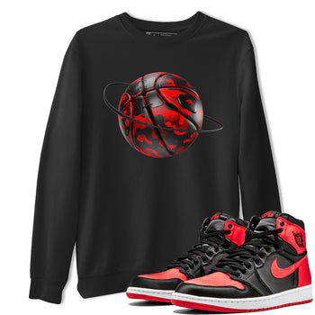 Air Jordan 1 Satin Bred shirt to match jordans Camo Basketball Planet sneaker tees AJ1Satin Bred SNRT Sneaker Release Tees Unisex Black 1 T-Shirt