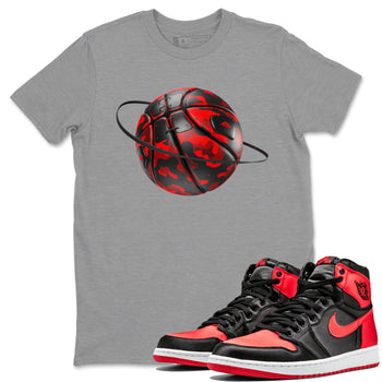 Air Jordan 1 Satin Bred shirt to match jordans Camo Basketball Planet sneaker tees AJ1Satin Bred SNRT Sneaker Release Tees Unisex Heather Grey 1 T-Shirt