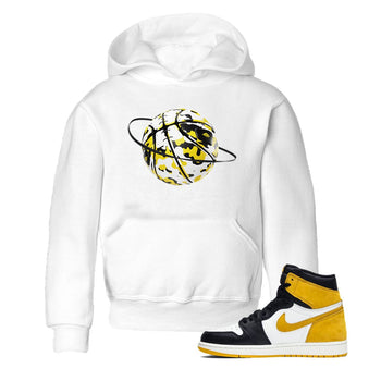 1s Yellow Ochre shirt to match jordans Camo Basketball Planet sneaker tees Air Jordan 1 Yellow Ochre SNRT sneaker release tees baby toddler White 1 cotton Shirt