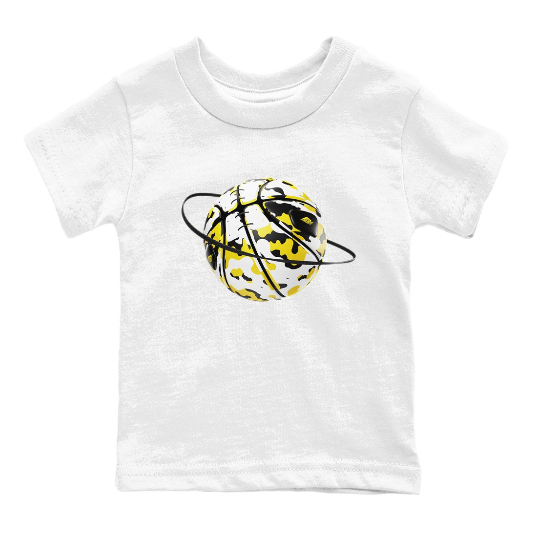 1s Yellow Ochre shirt to match jordans Camo Basketball Planet sneaker tees Air Jordan 1 Yellow Ochre SNRT sneaker release tees baby toddler White 2 cotton Shirt