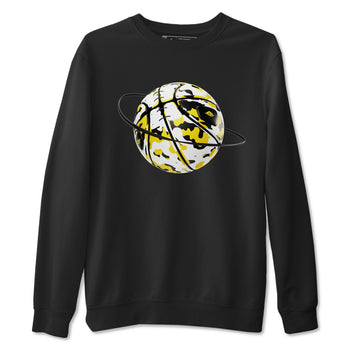 1s Yellow Ochre shirt to match jordans Camo Basketball Planet sneaker tees Air Jordan 1 Yellow Ochre SNRT Sneaker Release Tees unisex cotton Black 2 crew neck shirt