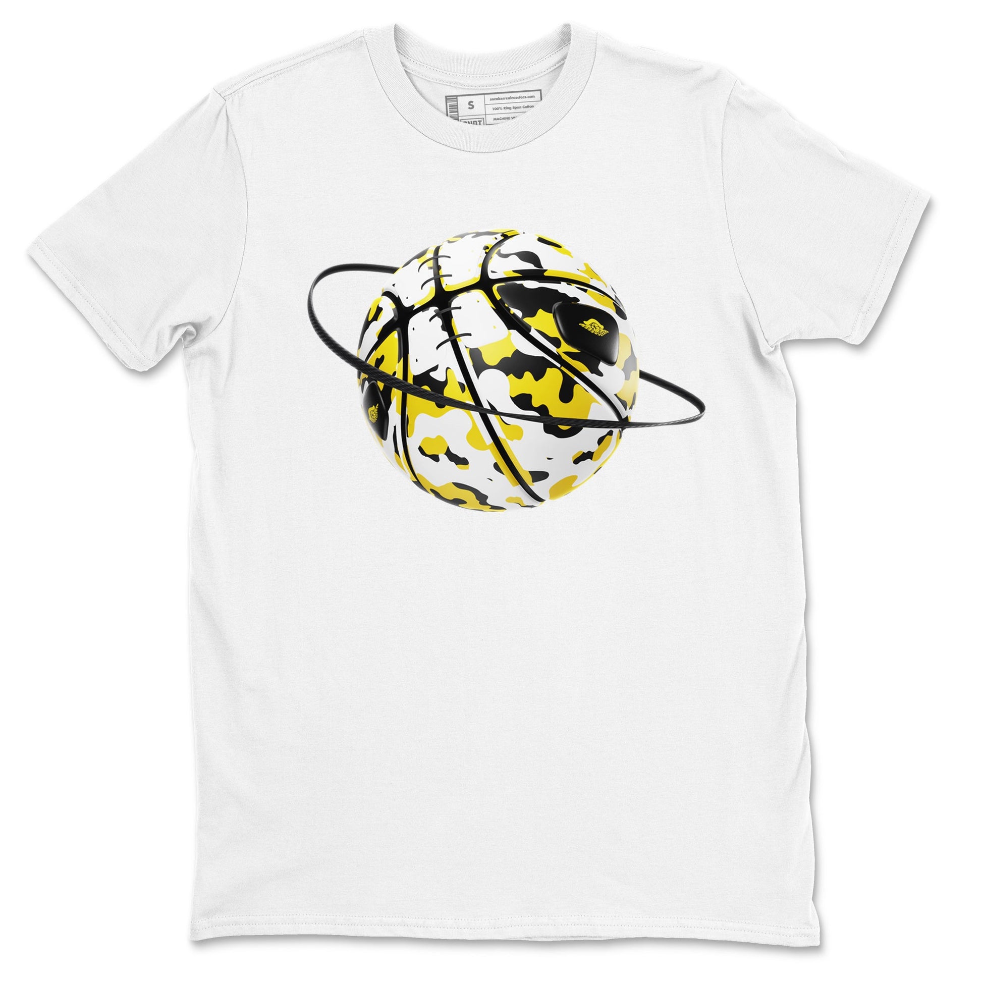 1s Yellow Ochre shirt to match jordans Camo Basketball Planet sneaker tees Air Jordan 1 Yellow Ochre SNRT Sneaker Release Tees unisex cotton White 2 crew neck shirt
