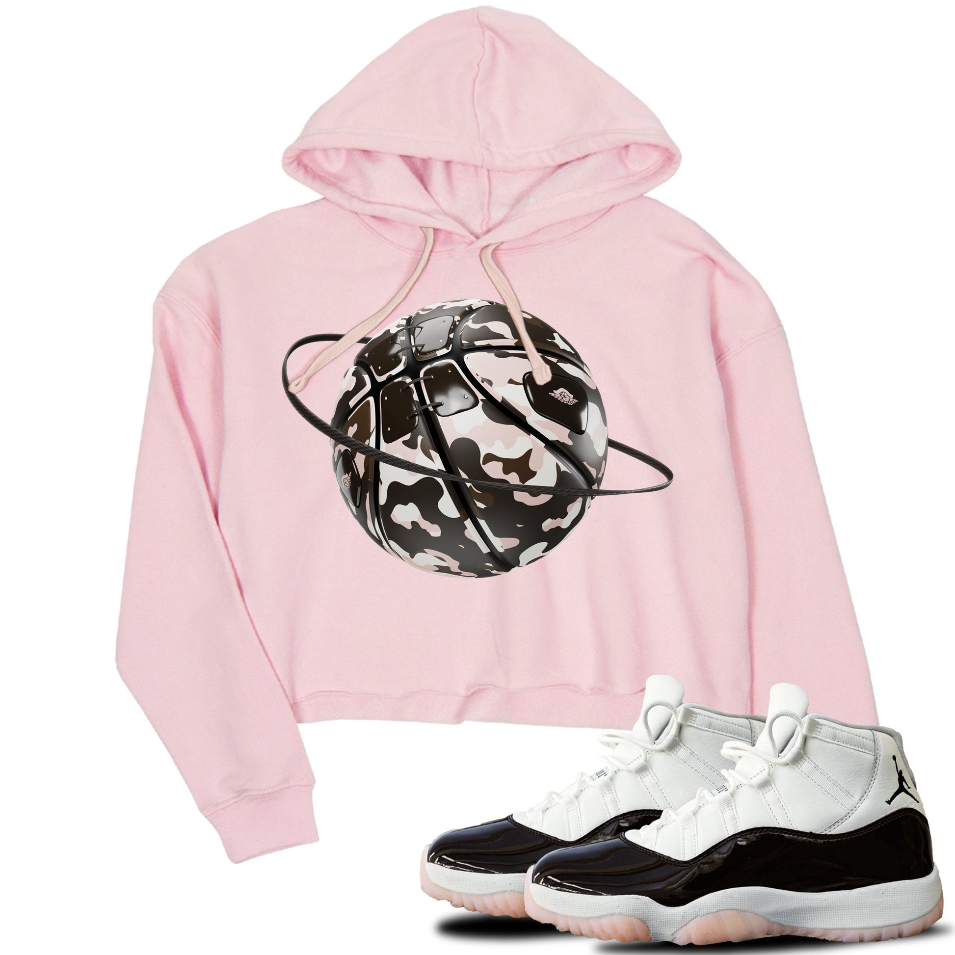 Air Jordan 11 Neapolitan shirt to match jordans Camo Basketball Planet sneaker tees AJ11 Neapolitan SNRT Sneaker Release Tees Pink 1 Crop T-Shirt