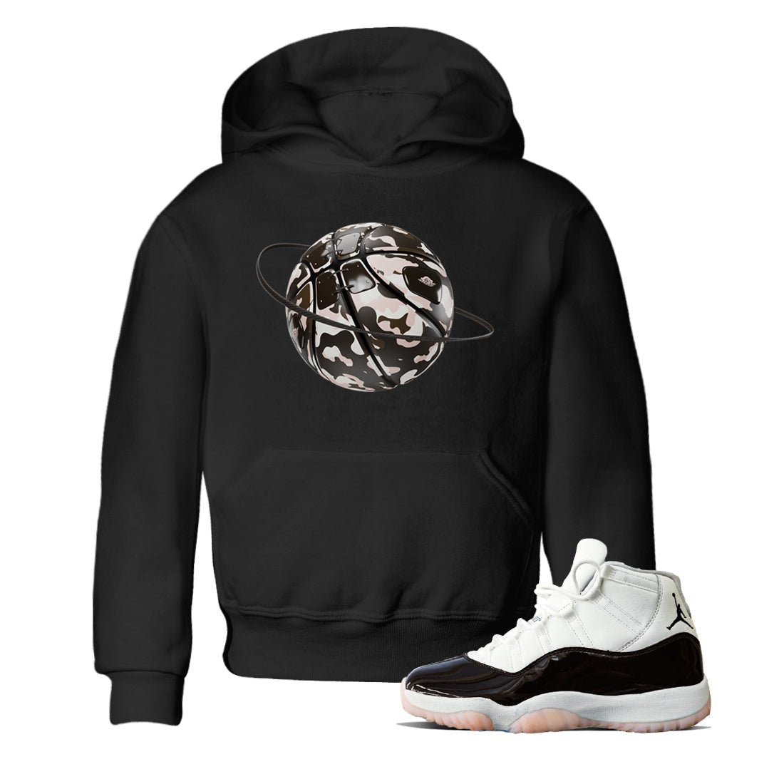 Air Jordan 11 Neapolitan shirt to match jordans Camo Basketball Planet sneaker tees AJ11 Neapolitan SNRT Sneaker Release Tees Baby Toddler Black 1 T-Shirt