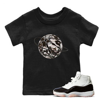 Air Jordan 11 Neapolitan shirt to match jordans Camo Basketball Planet sneaker tees AJ11 Neapolitan SNRT Sneaker Release Tees Baby Toddler Black 1 T-Shirt