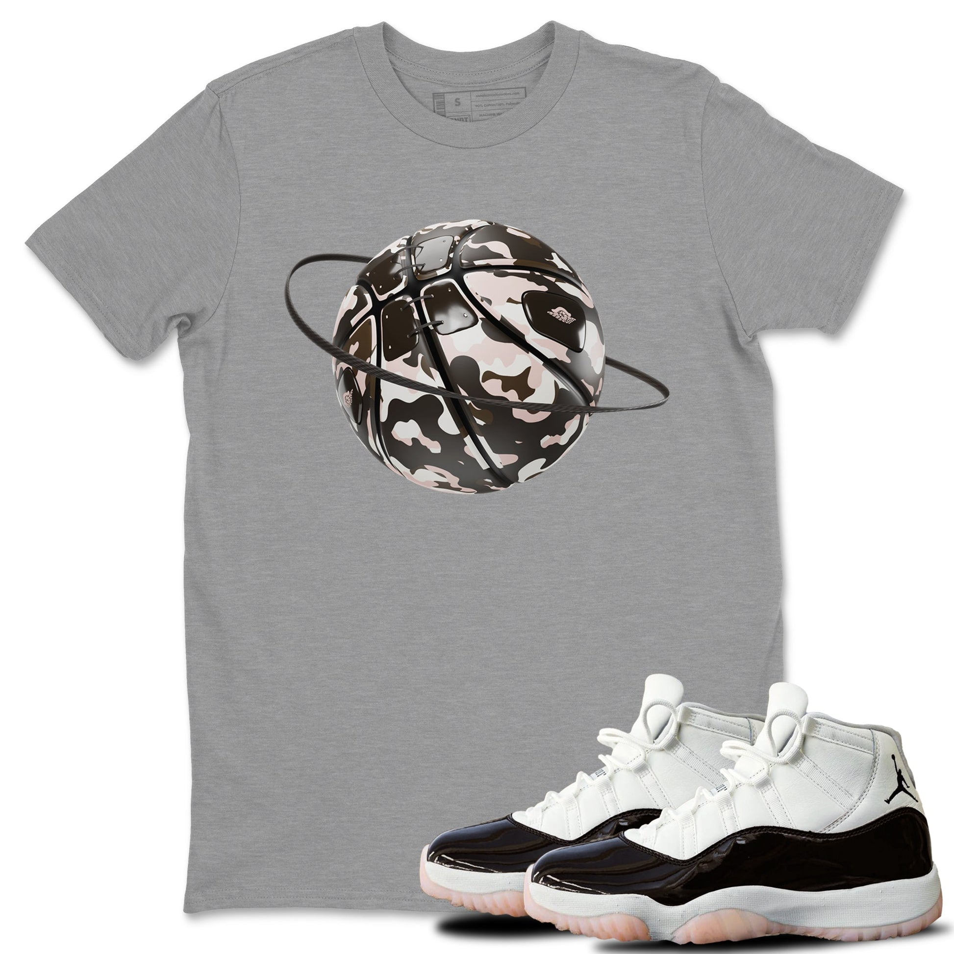 Air Jordan 11 Neapolitan shirt to match jordans Camo Basketball Planet sneaker tees AJ11 Neapolitan SNRT Sneaker Release Tees Unisex Heather Grey 1 T-Shirt