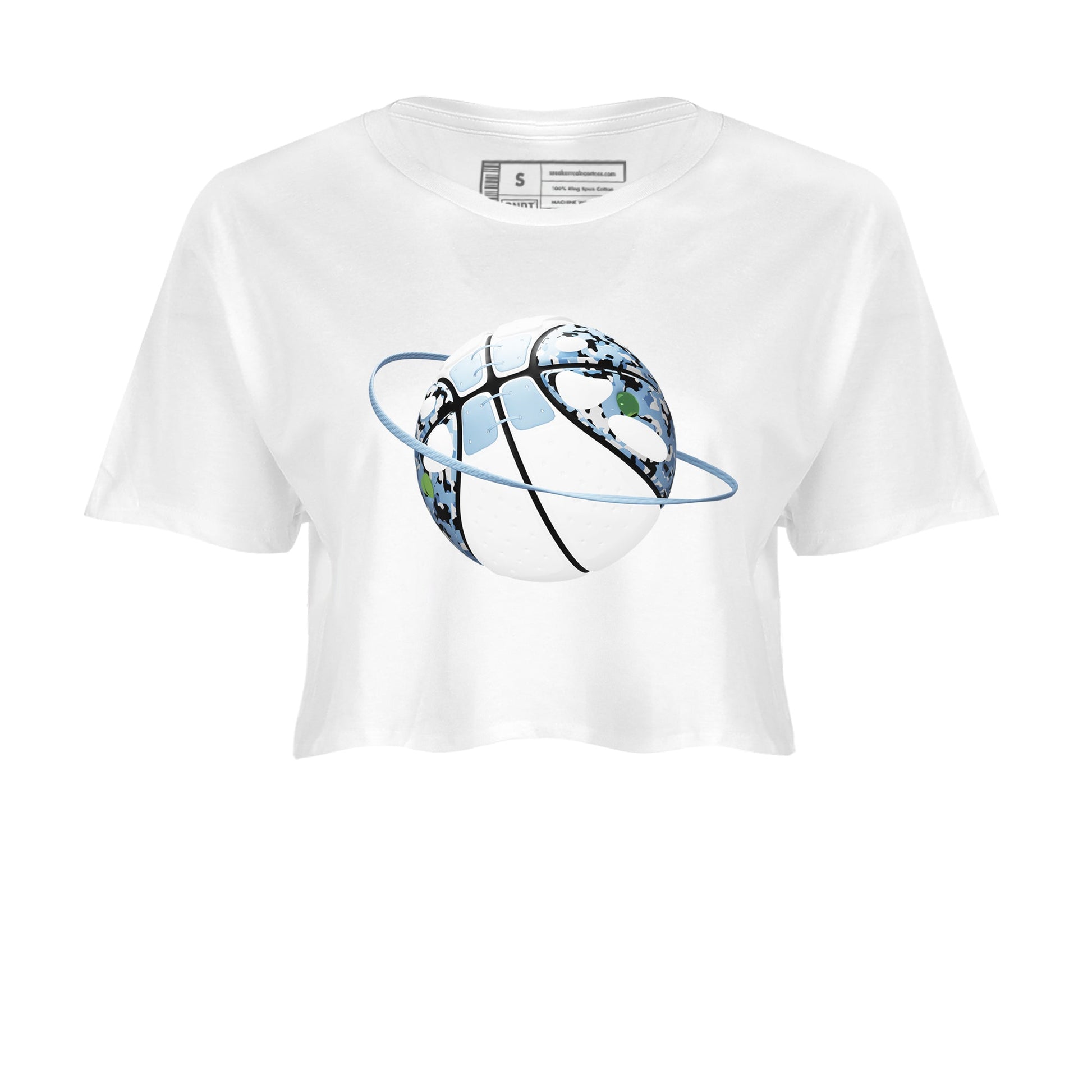 Air Jordan 13 Blue Grey shirt to match jordans Camo Basketball Planet sneaker tees AJ13 Blue Grey SNRT Sneaker Release Tees White 2 crop length shirt