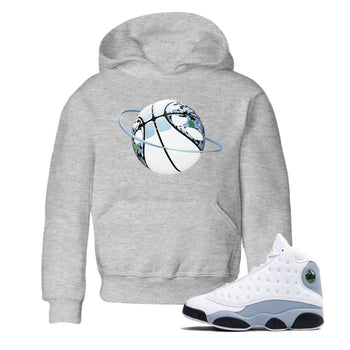 Air Jordan 13 Blue Grey shirt to match jordans Camo Basketball Planet sneaker tees AJ13 Blue Grey SNRT sneaker release tees baby toddler Heather Grey 1 cotton Shirt