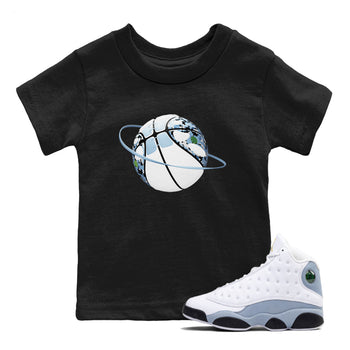 Air Jordan 13 Blue Grey shirt to match jordans Camo Basketball Planet sneaker tees AJ13 Blue Grey SNRT sneaker release tees baby toddler Black 1 cotton Shirt