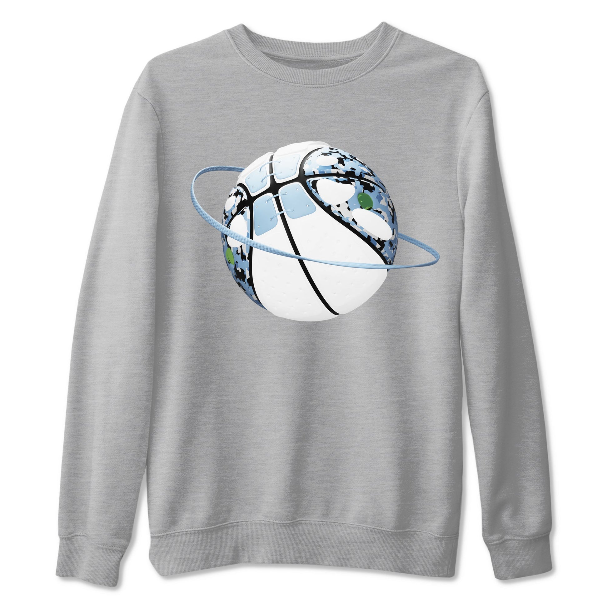 Air Jordan 13 Blue Grey shirt to match jordans Camo Basketball Planet sneaker tees AJ13 Blue Grey SNRT Sneaker Release Tees unisex cotton Heather Grey 2 crew neck shirt