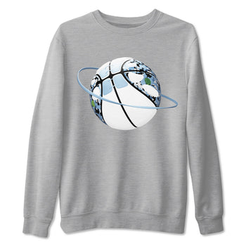 Air Jordan 13 Blue Grey shirt to match jordans Camo Basketball Planet sneaker tees AJ13 Blue Grey SNRT Sneaker Release Tees unisex cotton Heather Grey 2 crew neck shirt
