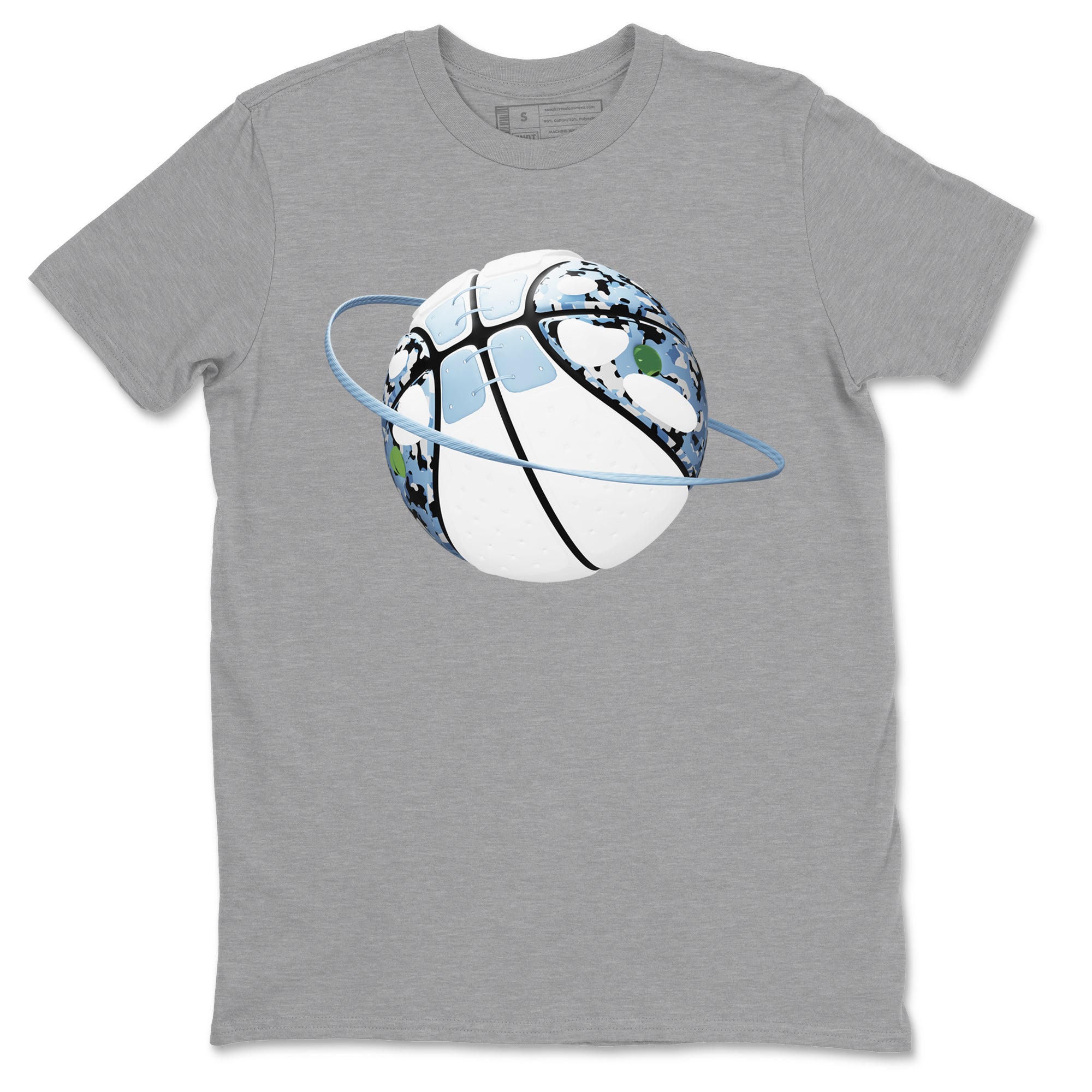 Air Jordan 13 Blue Grey shirt to match jordans Camo Basketball Planet sneaker tees AJ13 Blue Grey SNRT Sneaker Release Tees unisex cotton Heather Grey 2 crew neck shirt