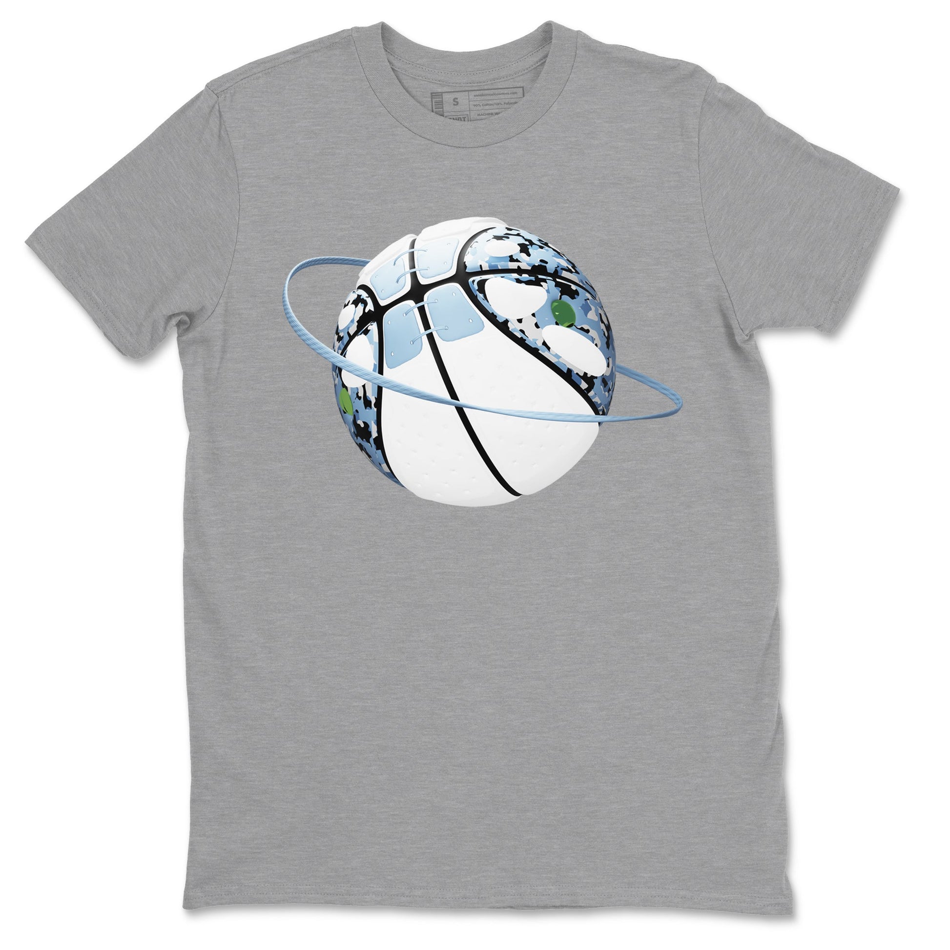 Air Jordan 13 Blue Grey shirt to match jordans Camo Basketball Planet sneaker tees AJ13 Blue Grey SNRT Sneaker Release Tees unisex cotton Heather Grey 2 crew neck shirt