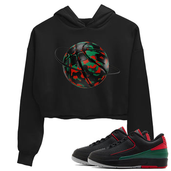 2s Christmas X-mas gift shirt to match jordans Camo Basketball Planet sneaker tees Air Jordan 2 Christmas SNRT Sneaker Release Tees Black 1 Crop T-Shirt