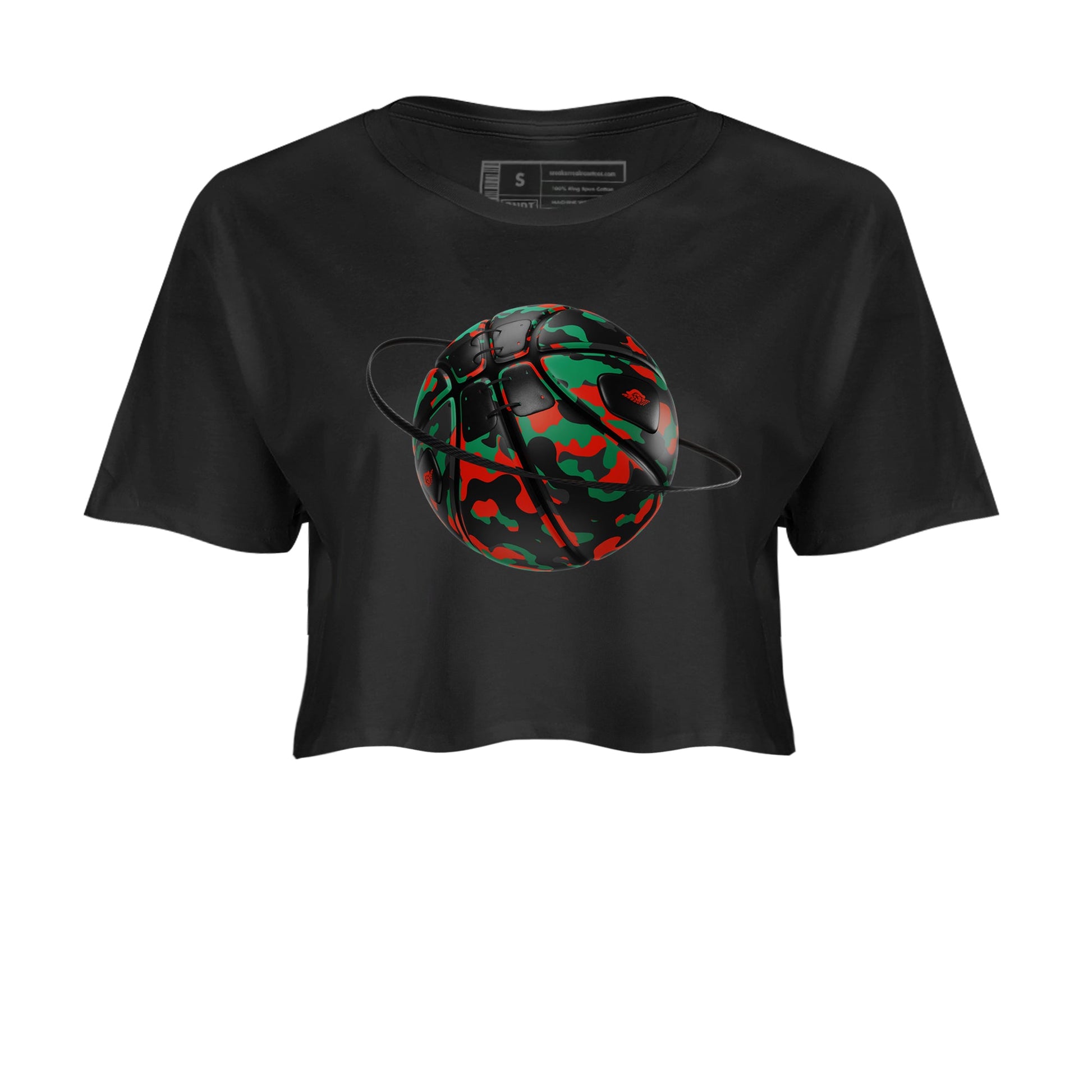 2s Christmas X-mas gift shirt to match jordans Camo Basketball Planet sneaker tees Air Jordan 2 Christmas SNRT Sneaker Release Tees Black 2 Crop T-Shirt