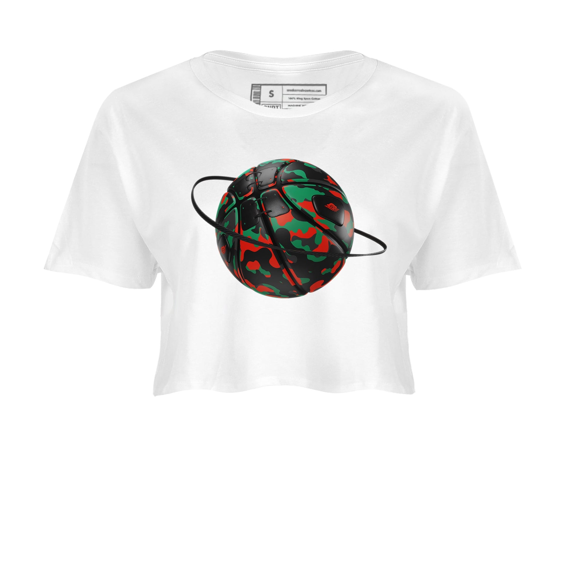 2s Christmas X-mas gift shirt to match jordans Camo Basketball Planet sneaker tees Air Jordan 2 Christmas SNRT Sneaker Release Tees White 2 Crop T-Shirt