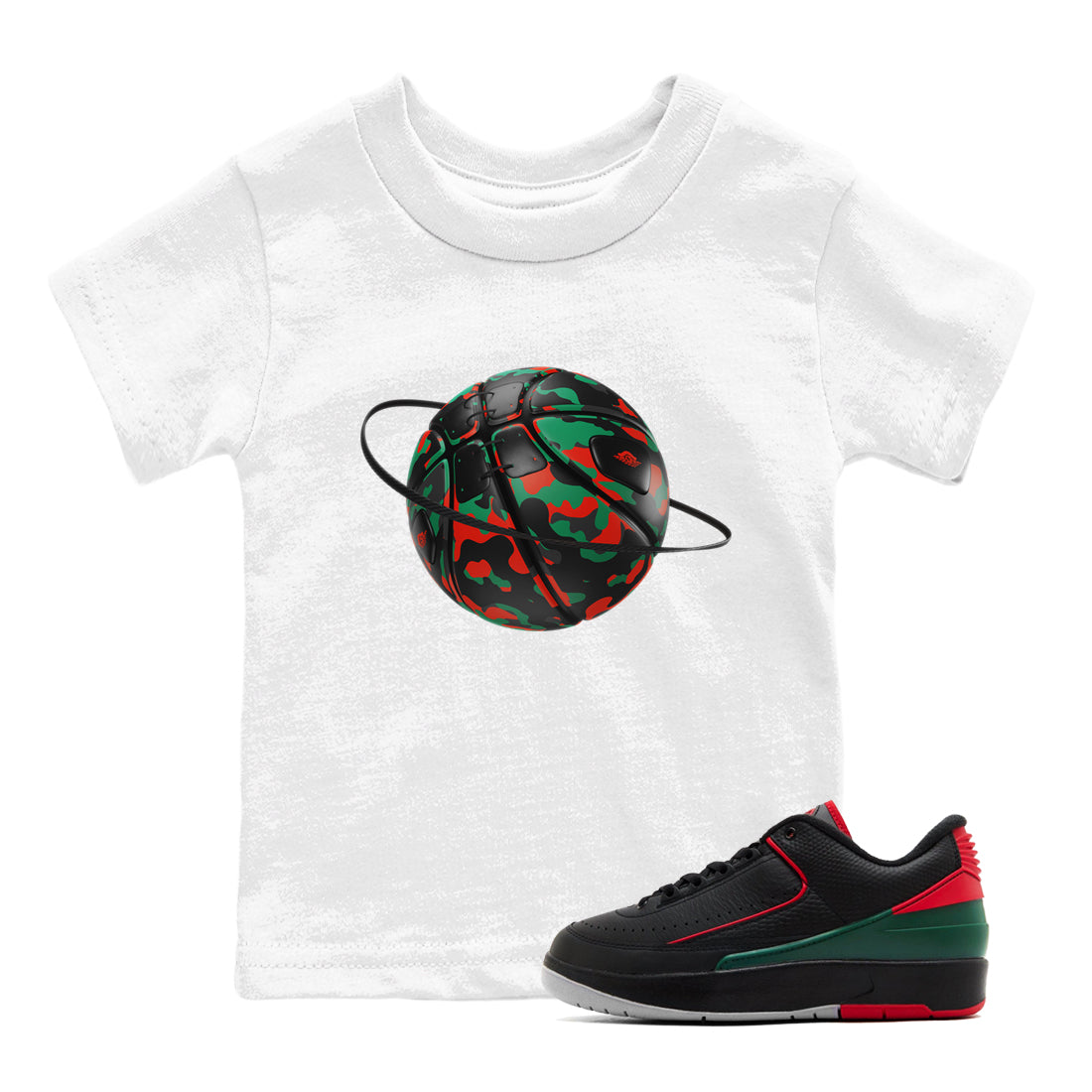 2s Christmas X-mas gift shirt to match jordans Camo Basketball Planet sneaker tees Air Jordan 2 Christmas SNRT Sneaker Release Tees Baby Toddler White 1 T-Shirt