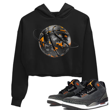 Air Jordan 3 Fear shirt to match jordans Camo Basketball Planet sneaker tees AJ3 Fear SNRT Sneaker Release Tees Black 1 Crop T-Shirt