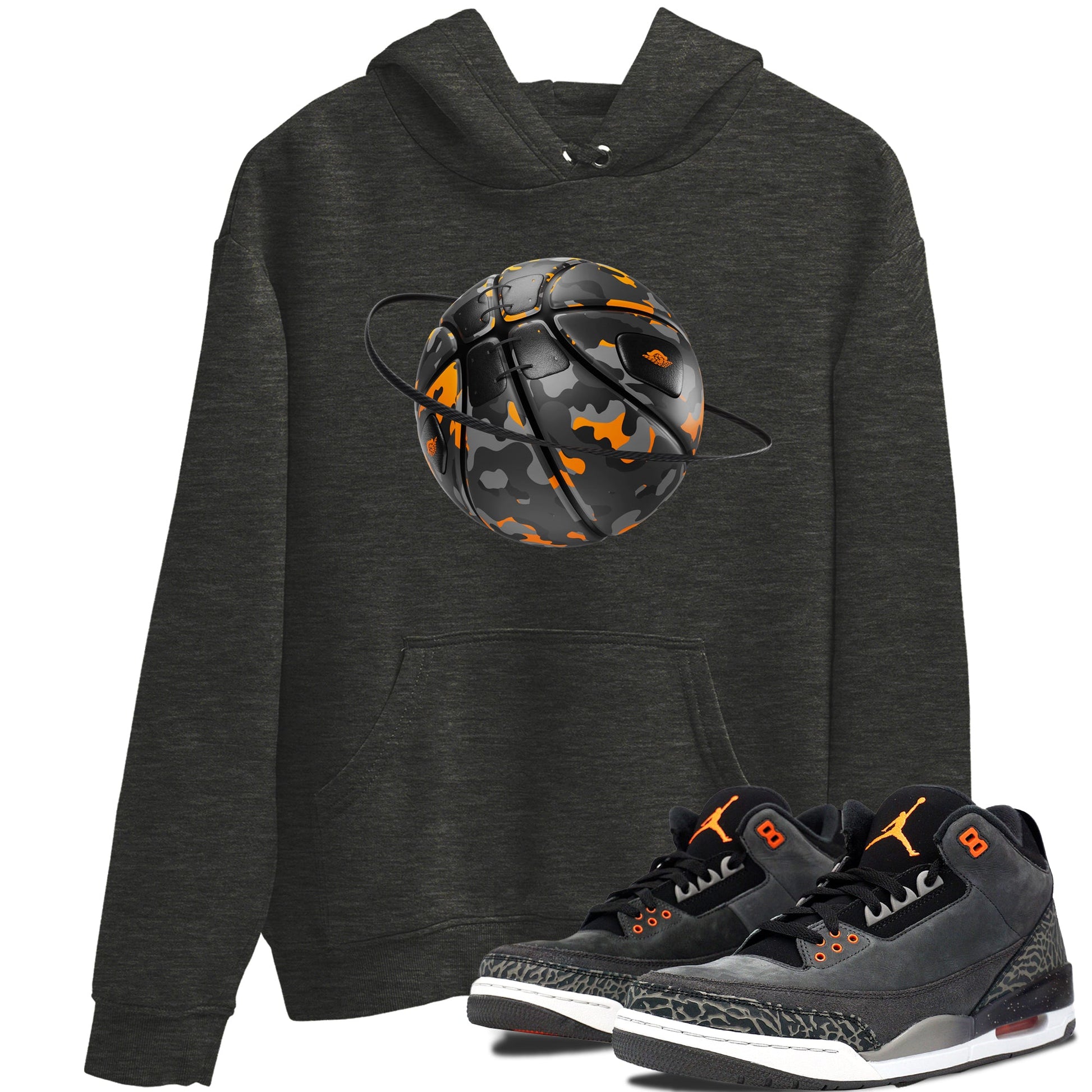 Air Jordan 3 Fear shirt to match jordans Camo Basketball Planet sneaker tees AJ3 Fear SNRT Sneaker Release Tees Unisex Charcoal Heather 1 T-Shirt