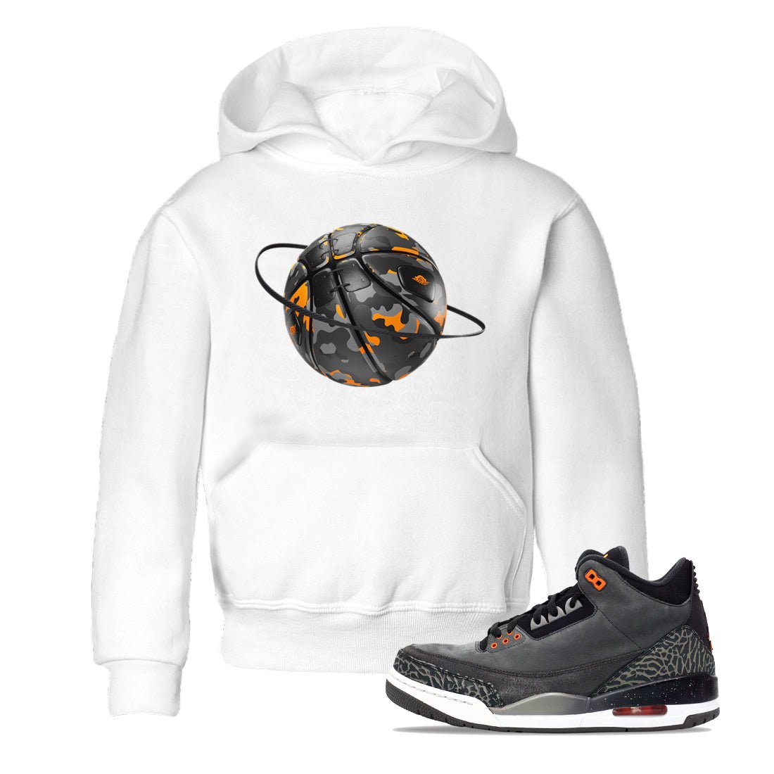Air Jordan 3 Fear shirt to match jordans Camo Basketball Planet sneaker tees AJ3 Fear SNRT Sneaker Release Tees Baby Toddler White 1 T-Shirt